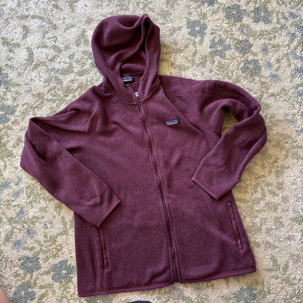 Patagonia Maroon Hooded Fleece Jacket